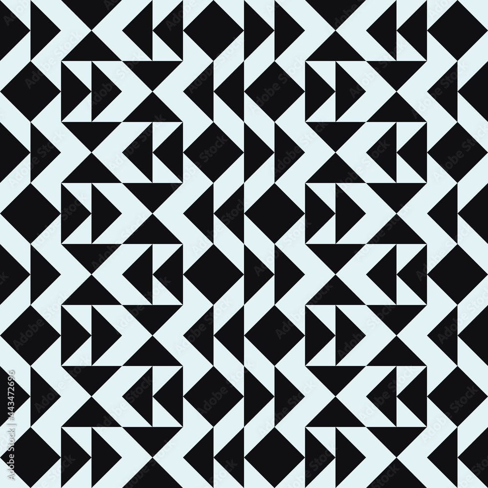 Poster Abstract arrows and triangles pattern. Seamless tile with rhombs and triangles. Vector.