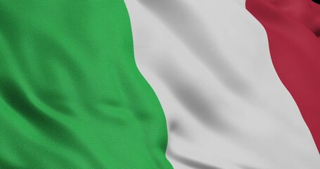 Italy flag waving 3d animation. Seamless looping Italian flag animation 4k