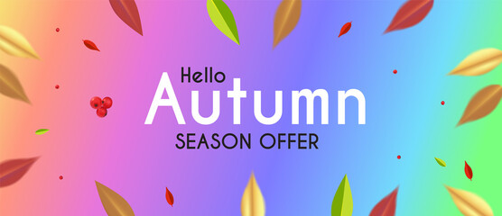 Autumn sale. Season offer flyer template. Promotion design.
