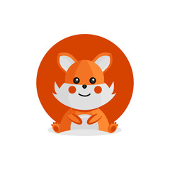 Little fox illustration design vector isolated on white background