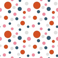 Fototapeta na wymiar set of colored circles on white background seamless pattern hand drawn digital illustration
