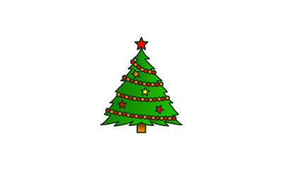 Christmas Tree Vector  christmas tree silhouette Isolated christmas tree icon with star 
