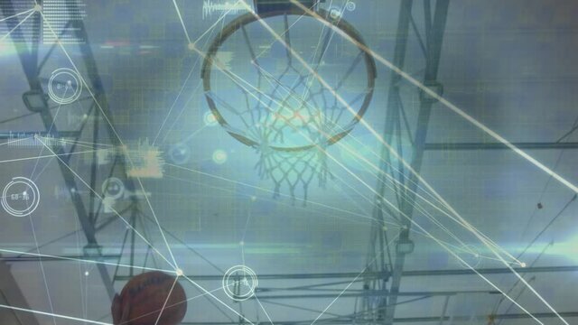 Animation of network of connections over basketball players