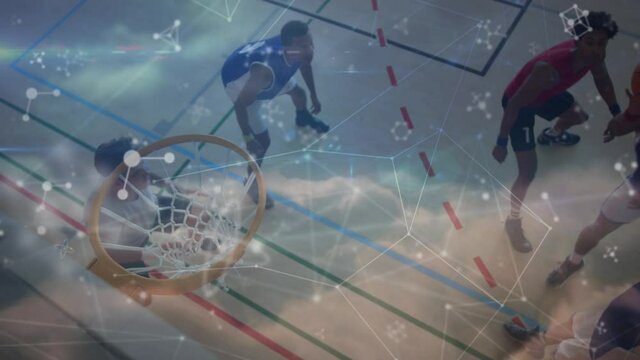 Animation of network of connections over basketball players