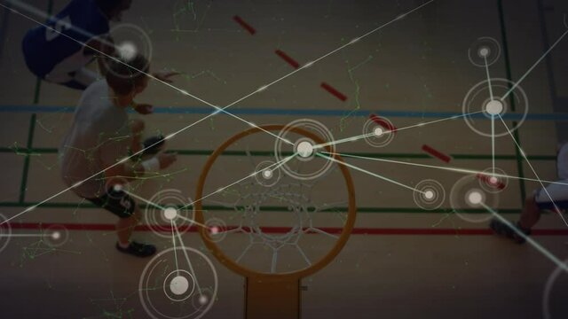 Animation of network of connections over basketball players