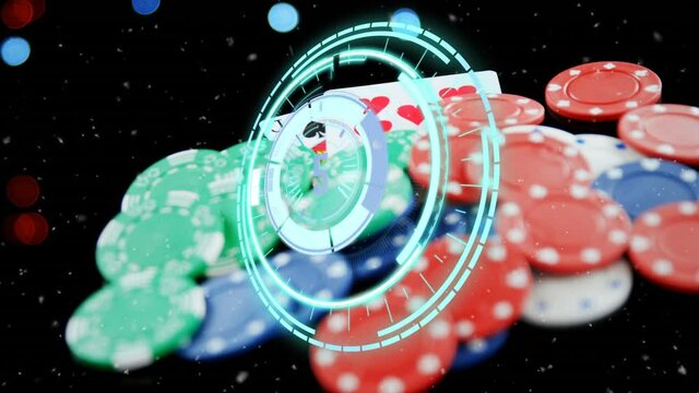 Animation of scope scanning over casino gambling chips