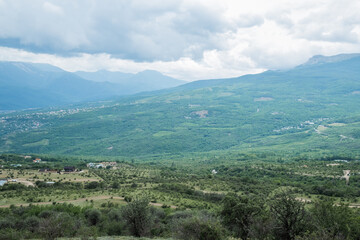 Naklejka premium Crimeas mountains summer landscape, natural background
