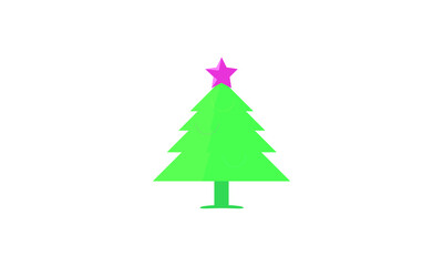 Christmas tree silhouette Isolated Christmas tree icon with star Christmas Tree Vector