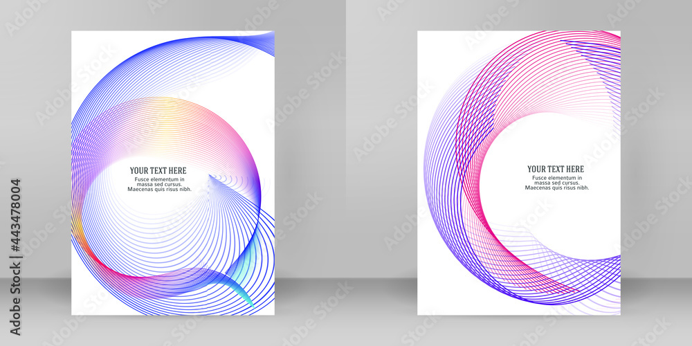 Poster design element rotation intersection overlay thin lines forms frame for background presentation. vec