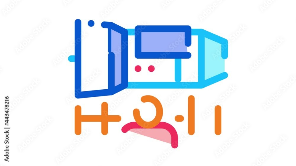 Poster engineer engine icon animation. color engineer engine animated icon on white background