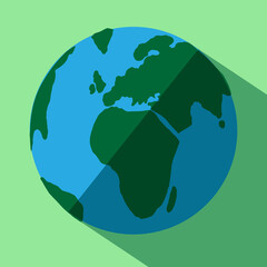 Vector Earth on green background cartoon Illustration. Earth on green background.