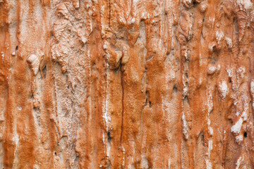 selective focus Papier-mâché wall with molten lava texture. background