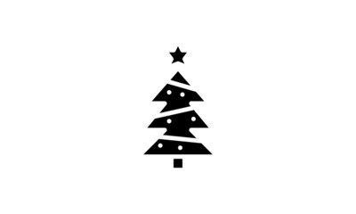 Obraz premium Christmas tree silhouette Isolated Christmas tree icon with star Christmas Tree Vector