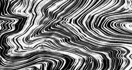 Swirled and curled stripes and brush strokes texture. Marble or acrylic atrwork imitation. Cool and swirly background. Abstract vector illustration. Black isolated on white. EPS10