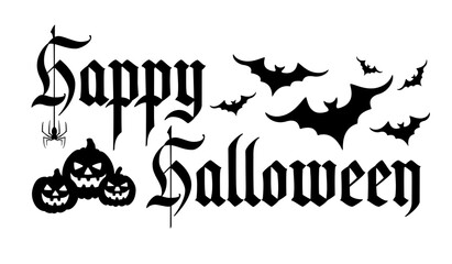Happy Halloween. Calligraphy text banner. Gothic inscription. Handwriting text.