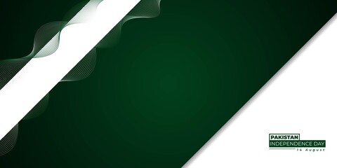Pakistan Independence Day with green and white design.