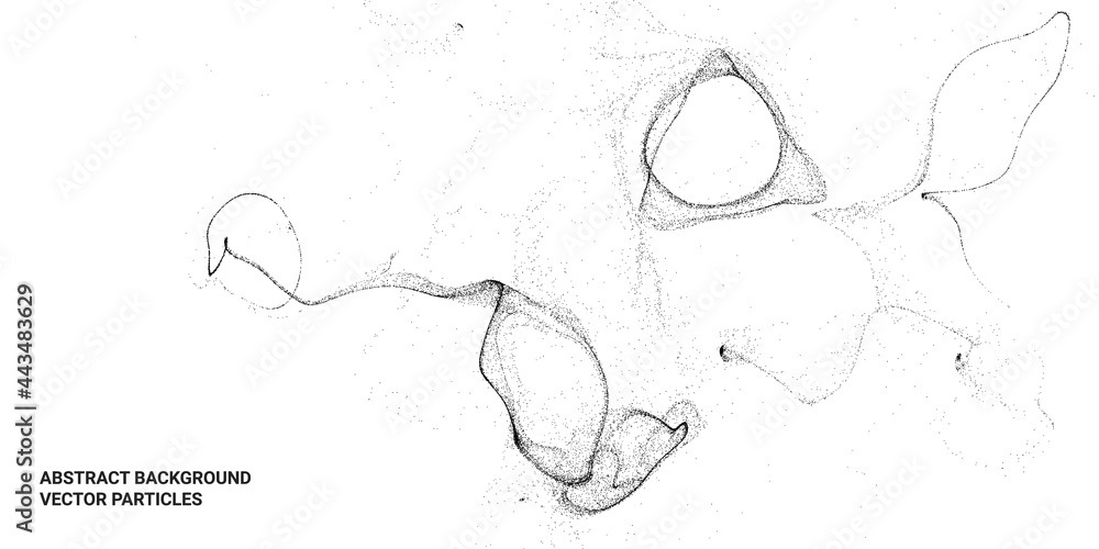 Poster abstract 3d image with particle flow movement