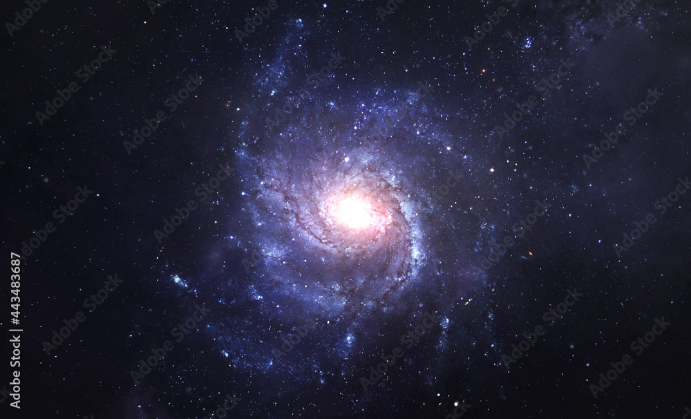 Poster galaxy and constellation in deep space. stars and far galaxies. ultra wide wallpaper background. sci