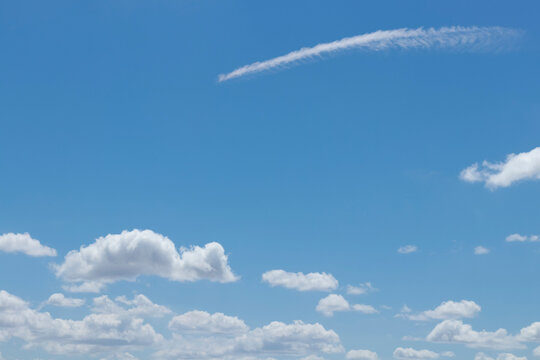 blue sky with clouds on a summer day