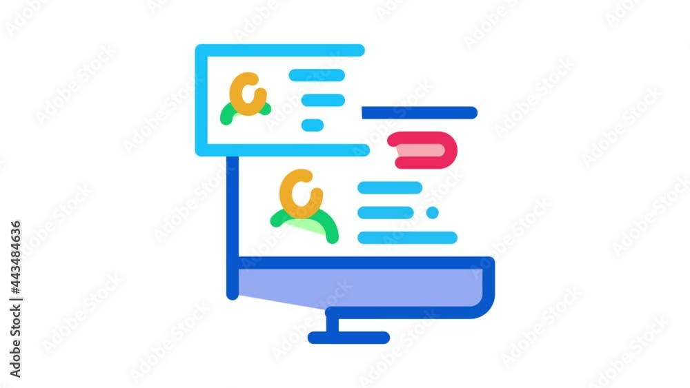 Poster check document icon animation. color check document animated icon on white background