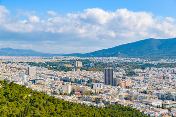 Fototapeta na wymiar Cityscape Aerial View, Athens, Greece