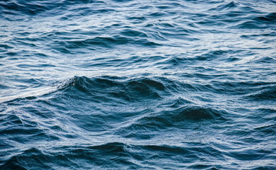 blue sea with waves background texture. Water surface.