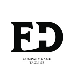 FD F D D F Letter Logo Design. Creative Icon Modern Letters Vector Logo.