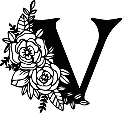 Monogram Svg, Monogram Alphabet Svg, Monogram Clipart, Flower Alphabet SVG, Letter SVG, Cricut, Silhouette Cut Files, Monogram vector, Monogram Alphabet vector, Monogram vector, Flower Alphabet vector
