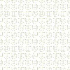 Seamless Olive Green Cube Background Pattern