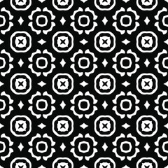  floral seamless pattern background.Geometric ornament for wallpapers and backgrounds. Black and white pattern. 