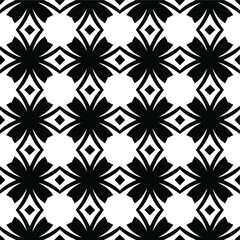  floral seamless pattern background.Geometric ornament for wallpapers and backgrounds. Black and white pattern. 