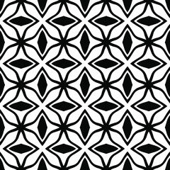  floral seamless pattern background.Geometric ornament for wallpapers and backgrounds. Black and white pattern. 