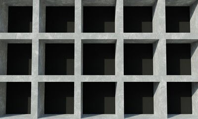 3d stone lattice on dark grey background.