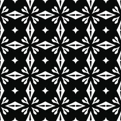  floral seamless pattern background.Geometric ornament for wallpapers and backgrounds. Black and white pattern. 