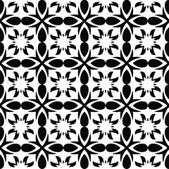  floral seamless pattern background.Geometric ornament for wallpapers and backgrounds. Black and white pattern. 