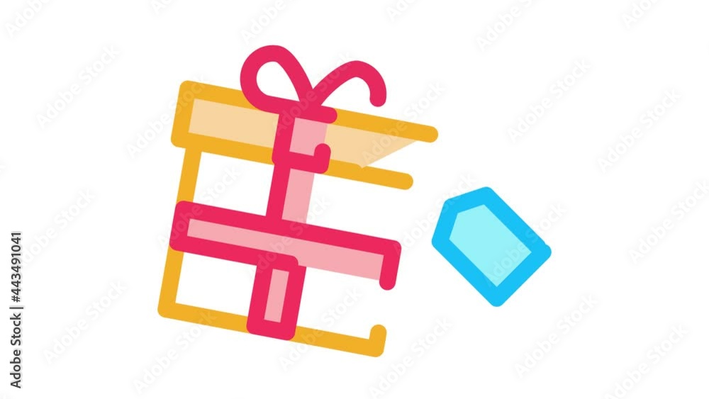 Poster gist box label icon animation. color gist box label animated icon on white background