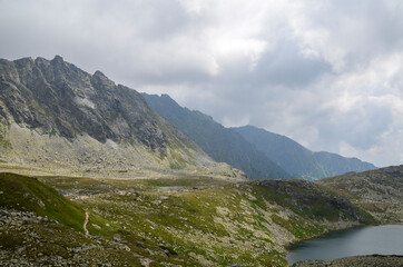 Fototapeta na wymiar Mountain lake Small Hincovo pleso, in Mengusovska valley, in the national park of High Tatras - Slovakia