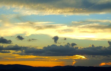 sunset over the mountains