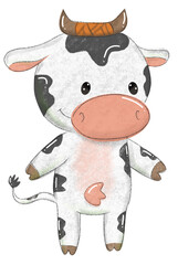 Fototapeta premium Little Chalk Cow Collection: Cow Standing