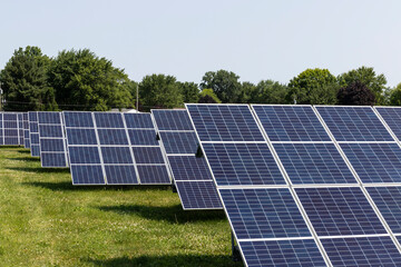 Solar Thermal Flat Panels in a residential neighborhood. Residents are installing renewable energy sources to reduce their carbon footprint.