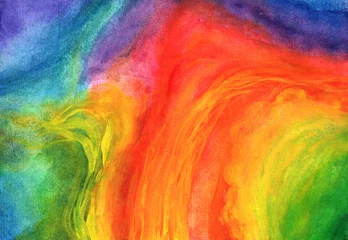 Keuken foto achterwand Mix van kleuren Regenboog kleurrijke achtergrond in aquarel