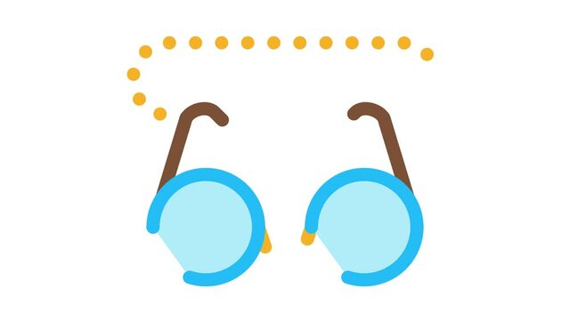 Glasses For Sight Icon Animation. color Glasses For Sight animated icon on white background