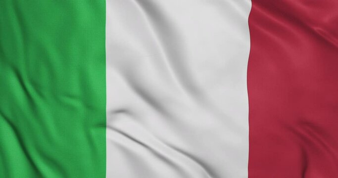Italy flag waving 3d animation. Seamless looping Italian flag animation 4k