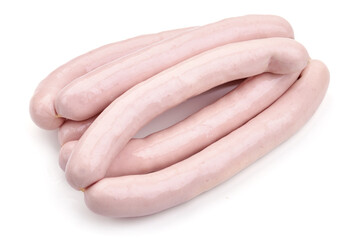 BBQ sausages for grill, isolated on white background. High resolution image.