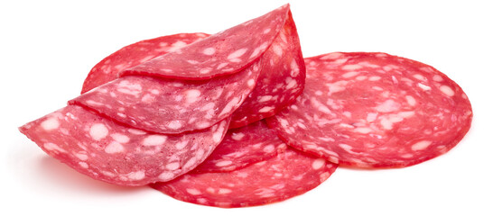 Salami sausage, isolated on white background. High resolution image.