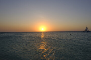Obraz na płótnie Canvas Sunset Over The Caribbean Sea