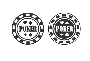 Poker Chip Queen, Texas Holdem, Clubs Playing Card, Gambling, Casino Betting. Design Logo Template. Poker Chip. Poker Chip. Poker Chip