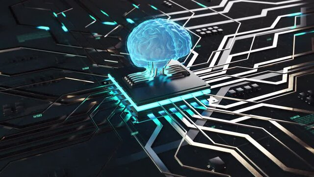 Artificial intelligence visualization animation concept
