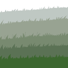 Set of spring green grass horizontal borders. Green grass collection on white background. Flat vector hand drawn illustration.