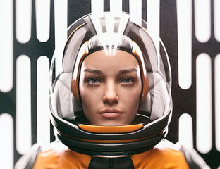 Character of woman astronaut for Mars mission. - Powered by Adobe